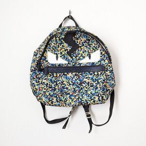 Fendi multicolor confetti print monster eyes nylon backpack bag